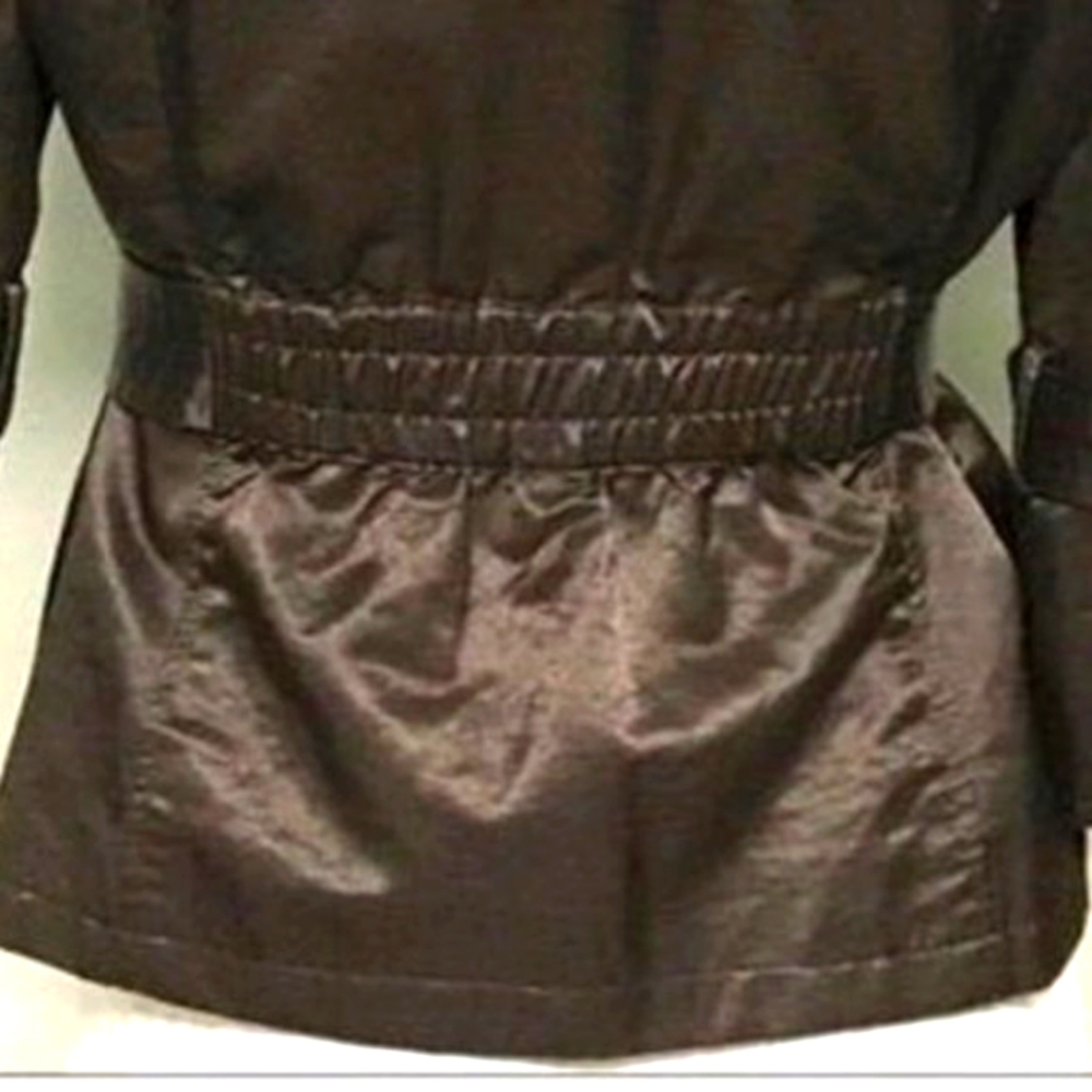 🤎 Impeccable Vintage Satin Deep Dark Rich Chocolate Brown Tie Jacket - M - Picture 6 of 9